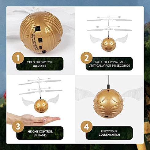 World Tech Toys Golden Snitch Harry Potter IR UFO Ball Helicopter, Multi
