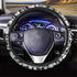 HUGS IDEA Halloween Universal Size Car Steering Wheel Cover Punk Skull Design Stretch-on Car Accessories for Women Girl Suitable for SUV Sedan Vans Trucks