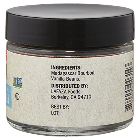 Lafaza All Natural Madagascar Bourbon Pure Ground Vanilla Bean Powder, 1oz
