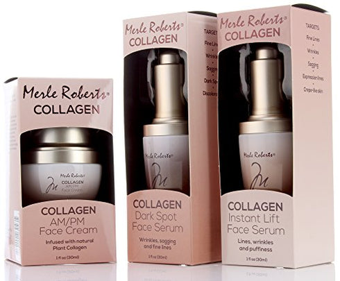 Merle Roberts Day and Night Face Cream with Collagen. Anti-Aging face cream for Wrinkles, Fine Lines, Uneven Skin Tone, and Dry Skin. 1 fl oz (1 Fl Oz (Pack of 1))