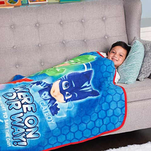 Franco Kids Bedding Super Soft Micro Raschel Throw, 46 in x 60 in, PJ Masks