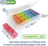 Ezy Dose Weekly (7-Day) Pill Organizer, Vitamin and Medicine Box, X-Large Pop-Out Compartments, 3 Times a Day, Rainbow Lids with Case