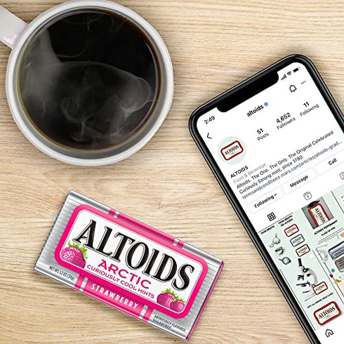ALTOIDS Arctic Strawberry Mints, 1.2 Ounce (Pack of 8)