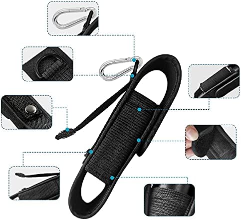 PALUMMA Nylon Flashlight Pouch Holster with Carabiner, Flexible Adjustment Flashlight Belt Holder for Most Brands Size Up to 7 inches