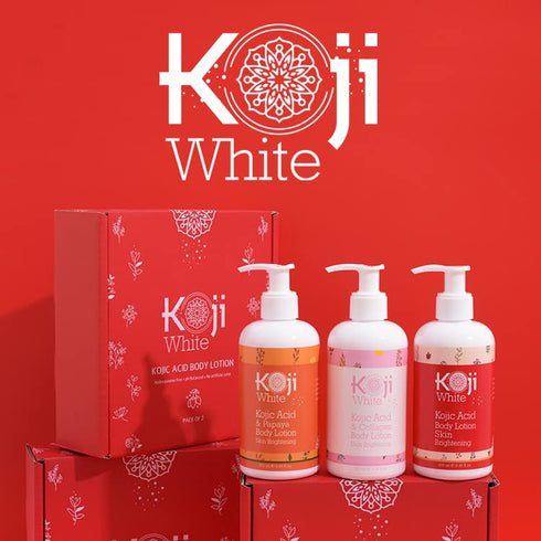 Koji White Kojic Acid Skin Brightening Body Lotion - Daily Moisturizer & Glowing Skin, Dark Spots, Uneven Skin Tone, Vegan & Cruelty Free, Dermatologist Tested, 8.45 Ounce Bottle