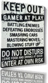 Funny Gamer Decor, 'Keep Out Gamers Only' 12" x 8" Tin Signs, Gaming Do Not Disturb Signs, Funny Video Game Signs for Boys Room, Gamer Room Sign, Keep Out Gamers At Play Home and Kitchen Signs,