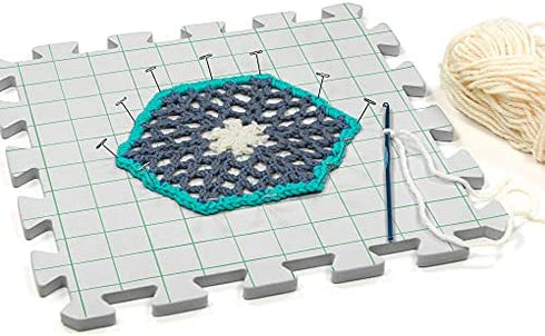 Boye Interlocking Needlepoint, Knitting, and Crochet Blocking Boards, 12'' W x 12'' L, 4pc