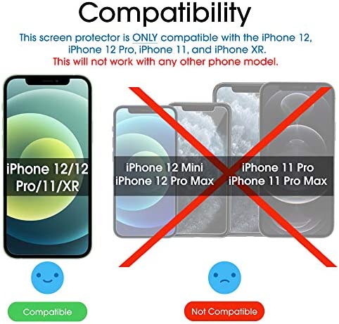 amFilm Screen Protector Glass for iPhone 11 / iPhone XR (6.1" display) (3 Pack) With Easy Installation Tray