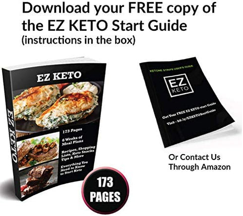 EZ Keto Ketone Testing Strips for Urinalysis with Free App and EZ Keto Start Guide - 150 Test Sticks Measure Ketones. Test if You are in Ketosis. Perfect for Ketogenic Low Carb Paleo & Atkins Diets.
