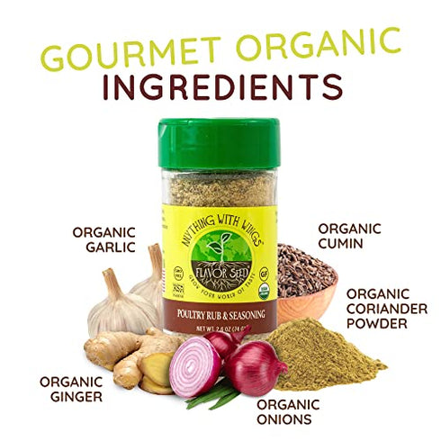 FLAVOR SEED - Anything With Wings Organic Poultry Seasoning (Jar) - Great for Chicken, Turkey, Pheasant, Eggs, Kosher, Organic Paleo, Keto, Whole 30 Diet, Best Ever Seasoning Salt