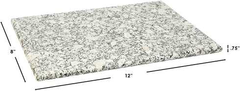 Home Basics Granite (8" x 12", White) Cutting Board