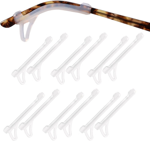 SMARTTOP Eyeglasses Ear Grips Sleeve-Upgrade anti-slip Silicone Eyeglasses Temple Tips Sleeve Retainer-Sleeve with Hook design-Soft and comfort Glasses Ear hooks 6Pairs (WHITE)