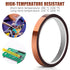 3 Rolls Heat Tape, 10mm x 90ft Heat Resistant Tape, No Residue Heat Transfer Tape Kapton Tape, Heat Tape for Sublimation, Heat Press, Electronics, Soldering, 3D Printing