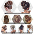 Qunlinta Messy Bun Hair Piece, Hair Bun Thick Updo Scrunchies Hair Extensions Ponytail Hair Pieces for Women Girls Light Brown Mix Ash Blonde