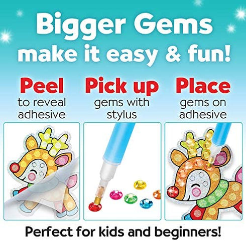 Creativity for Kids Big Gem Diamond Painting Kit - Create Your Own Holiday Stickers & Suncatchers - Diamond Art for Kids