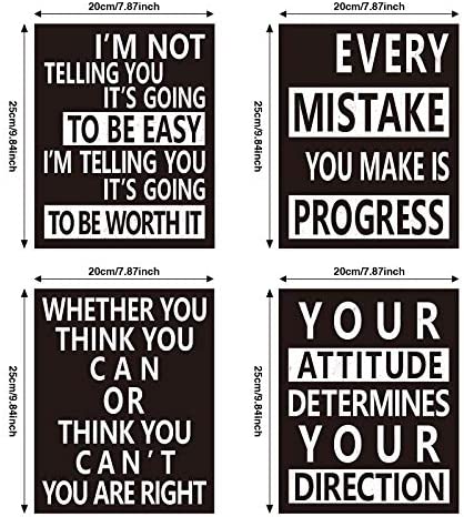 9 Pieces Inspirational Wall Decals Spiritual Motivational Wall Stickers Positive Quotes Sayings Phrases Decals for Library Home School Office Wall Art Decorations, 8 x 10 Inches
