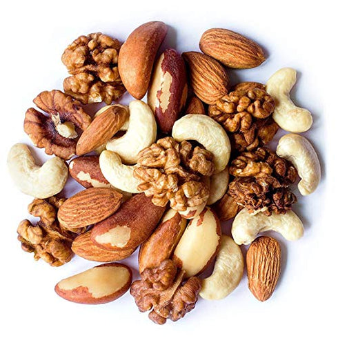 Mixed Raw Nuts, 8 Ounces - Cashews, Brazil Nuts, Walnuts, Almonds, Unsalted, Bulk