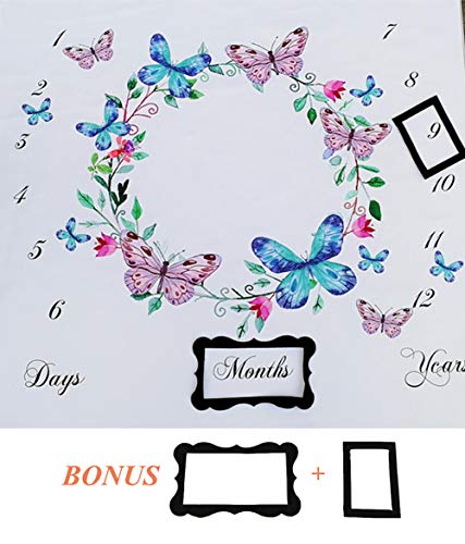 Baby Monthly Milestone Blanket Infant First Year Beauty Butterfly Milestone Blanket