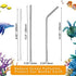 VEHHE Metal Straws Stainless Steel Straws Drinking Straws Reusable - 10.5" Ultra Long 4 + 1 - W/Cleaning Brush for 20/30 Oz for Yeti RTIC SIC Ozark Trail Tumblers (2 Straight|2 Bent|1 Brush)