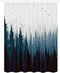 JAWO Mountain Forest Scene Fabric Shower Curtains for Bathroom, Pine Tree Mountains Black Bird Rustic Scenery Shower Curtain, Cloth Shower Curtain with 10 Hooks, 60x72 Inches