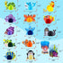 15 Pieces Sea Animal Honeycomb Centerpiece, Ocean Themed Marine Creature Decoration Table Honeycomb Party Supplies for Party Table, Birthday, Baby Shower Blue
