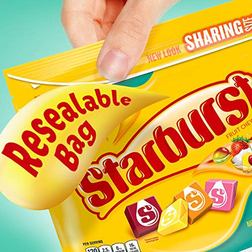 Starburst Fruit Chews Candy Sharing Size Resealable Bag, Tropical, 15.6 Ounce