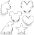 COTEY Cookie Cutters 4" to 3" Set of 6 Mickey & Minnie Mouse Unicorn Dinosaur Heart Star Hot Biscuit Cake Fondant Pancake Cutter Mold for Kids Children Holiday Celebration Birthday Party