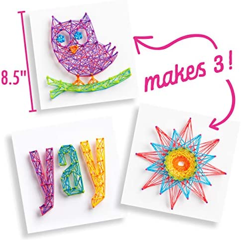 Craft-tastic DIY String Art – Craft Kit for Kids – Everything Included for 3 Fun Arts & Crafts Projects – Owl Series, Large