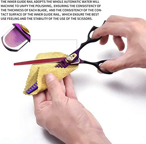 Purple Dragon Professional 7.0/8.0 inch Pet Grooming Hair Cutting Scissor and 6.75/8.0 inch Dog Chunker Shear - Japan 440C Stainless Steel for Pet Groomer or Family DIY Use (Chunker Scissor)