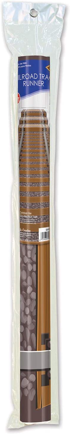 Beistle Novelty Printed Polyester Fabric Railroad Track Aisle Runner for Western Theme Birthday Parties Christmas Party Supplies