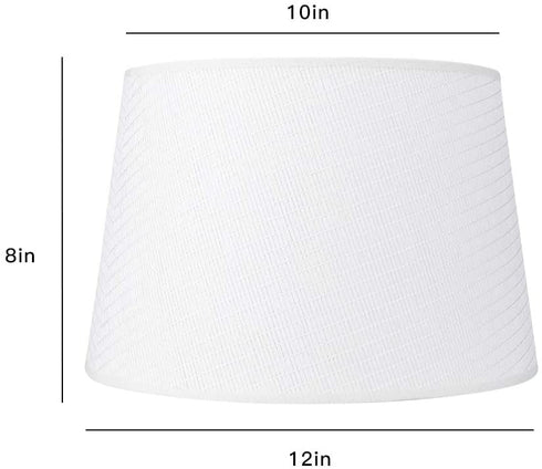 ALUCSET Double Medium Paper Lamp Shades Set of 2, Drum Lampshades for Table Lamp and Floor Light, 10x12x8 inch, Natural Crafted, Spider (paper white, 2 PCS Pack)