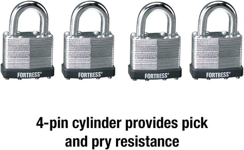 Master Lock 1803Q Fortress Outdoor Padlock with Key, 4 Pack Keyed-Alike