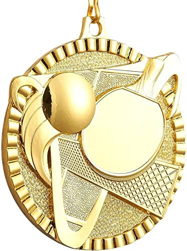 Juvale 3-Piece Award Medals Set, Table Tennis Gold, Silver, Bronze Medals for Ping Pong Games, Competitions, Party Favors, 2.3 Inches in Diameter with 32-Inch Ribbon