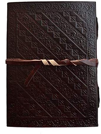 Writing Journal to Write in Special Wolf Leather Book of Shadows Notebook Sketchbook Notepad Office Personal Diary - Eco Friendly Unlined Blank Pages Gift for Men Women grimoire Journal 7x5 Inc