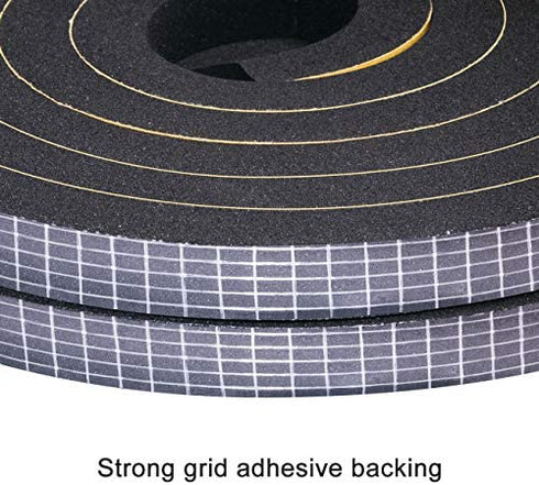 yotache Self Adhesive Foam Gasket Tape 2 Rolls 1/2" W X 1/2" T for Doors Soundproofing Weather Seal Strip Insulation, 13 Ft Length (2 X 6.5 Ft Each)