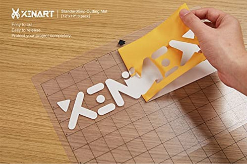 XINART StandardGrip Cutting Mat for Silhouette Cameo 4/3/2/1(3 Mats,12x12 inch) Standard Grip Adhesive Sticky Accessories Craft Vinyl Replacement Cut Mats for Silhouette Cameo