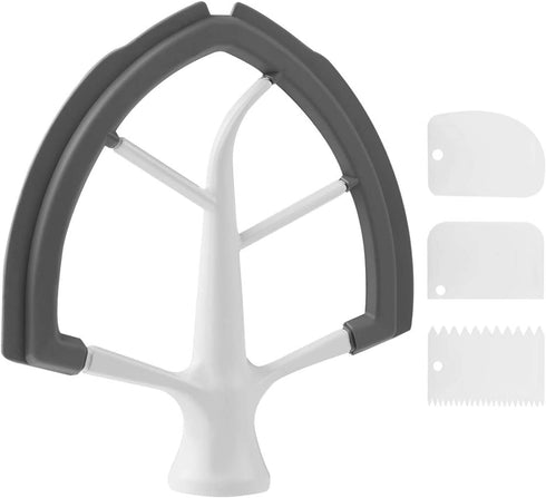6 QT Flex Edge Beater Attachment for KitchenAid Bowl-Lift Stand Mixer, Flat Edge Beater for 6 Quart with Silicone Edges