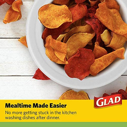Glad Compostable Paper Bowls | 16 oz Disposable Soup Bowls, 20 Count | Sugarcane Disposable Bowls, Microwavable and Freezer Safe, Leak Resistant Compostable Eco-Friendly Paper Bowls | Glad Paper Bowls