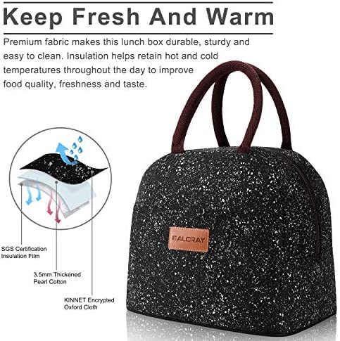BALORAY Lunch Bag for Women Men Insulated Lunch Box for Adult Reusable Lunch Tote Bag for Work, Picnic, School or Travel (Black Starry)