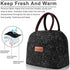 BALORAY Lunch Bag for Women Men Insulated Lunch Box for Adult Reusable Lunch Tote Bag for Work, Picnic, School or Travel (Black Starry)
