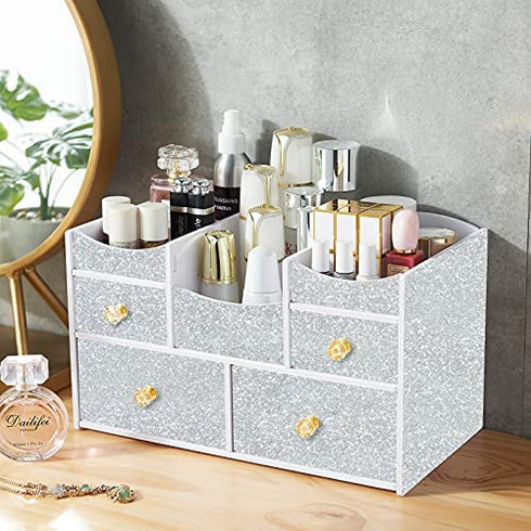 Glitter Silver Contact Paper Sparkley Silver Creative Covering Peel and Stick Wallpaper Silver Removable Self Adhesive Paper for Bedroom DIY Gift Decoration Shelf Drawer Liner Vinyl Roll 17.7"x78.7"