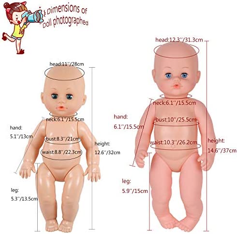 Young Buds Set of 5 for 12-13-14 Inch Newborn Reborn Alive Doll Baby Doll Clothes Dress Costumes Gown Outfits with Feeding Bottle Birthday Xmas Present Wrap
