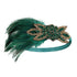 SWEETV 1920s Flapper Feather Headband, 20s Sequined Showgirl Headpiece, Gatsby Hair Accessories for Women (Dark Green)