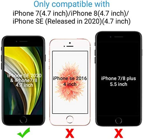 ULAK iPhone 8 Wallet, iPhone SE Wallet Case 2020, iPhone SE 3 Wallet 2022, iPhone 7 Flip Wallet Case, PU Leather Kickstand Card Holder Protective Cover for iPhone 7/8/iPhone SE 2 3 Gen 4.7'', Black