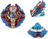 Bay Battle Burst B-92 Starter Sieg Excalibur.1.Ir and B-86 Legend Spriggan 7 Mr Blades with Launcher Stater and Stadium Set High Performance Battling Top (Blue)