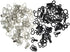 Bra Hooks,102 Set Hook and Eye Latch for Clothing,Strong Metal Bra Hooks Eyes Black and Silver, 3 Sizes