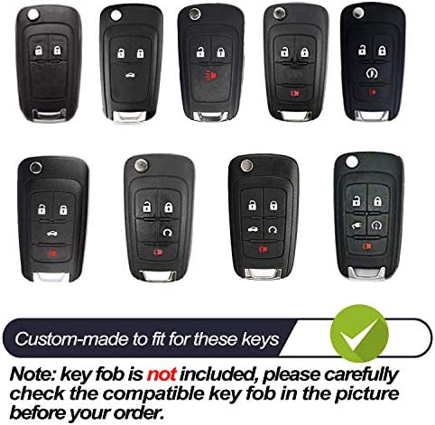 Compatible with Chevy Chevrolet Equinox Encore Camaro Cruze Malibu Impala Buick Regal Lacrosse GMC Terrain Red TPU Key Fob Cover Case Remote Holder Skin Protector Keyless Entry Sleeve Accessories