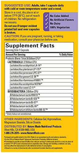 Nature Made Ultra Strength 12 Strain Digestive Probiotics, Dietary Supplement for Digestive Health Support, 25 Probiotic Capsules, 25 Day Supply