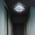 Modern Crystal Ceiling Lighting, CXGLEAMING Mini Square Crystal Chandelier Contemporary Luxury Semi Flush Mount LED Ceiling Light Fixture for Bedroom, Dining Room, Kitchen, Hallway, Entry, Foyer