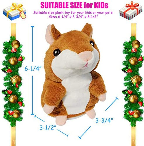 Tockrop Talking Hamster Mouse Plush Interactive Toy Repeat What You Say Mimicry Pet Talking Record for Early Learning